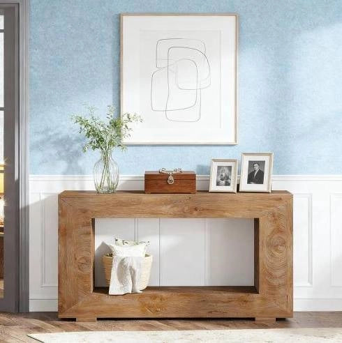 Tavolo consolle ingresso in legno effetto rustico 120x30x83,5 cm stile country