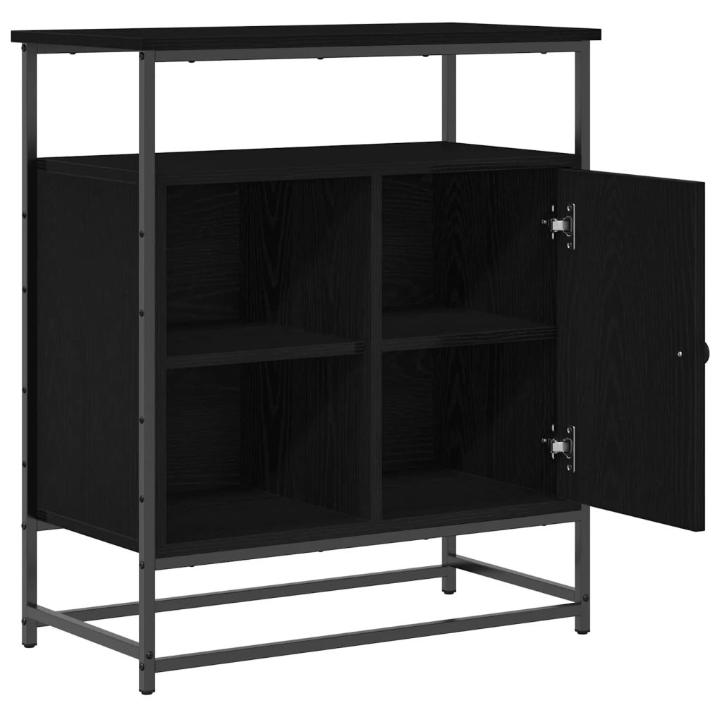 Credenza | Madia | Buffet da pranzo | Armadio da pranzo Rovere Nero 69 x 35 x 80 cm Legno multistrato