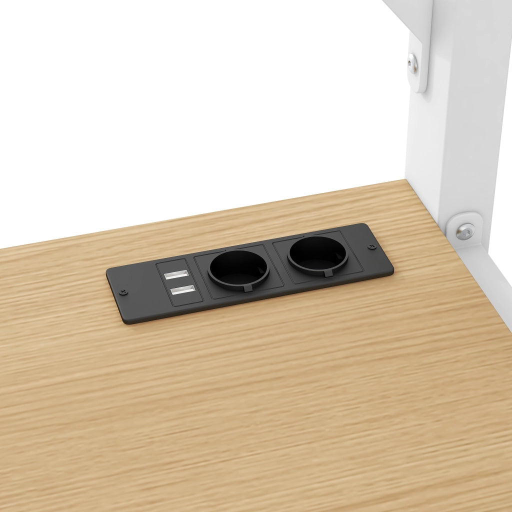 Letto a soppalco 90 ¡Á 200 cm con scrivania; armadio aperto; ripiani; LED e porte USB in legno bianco