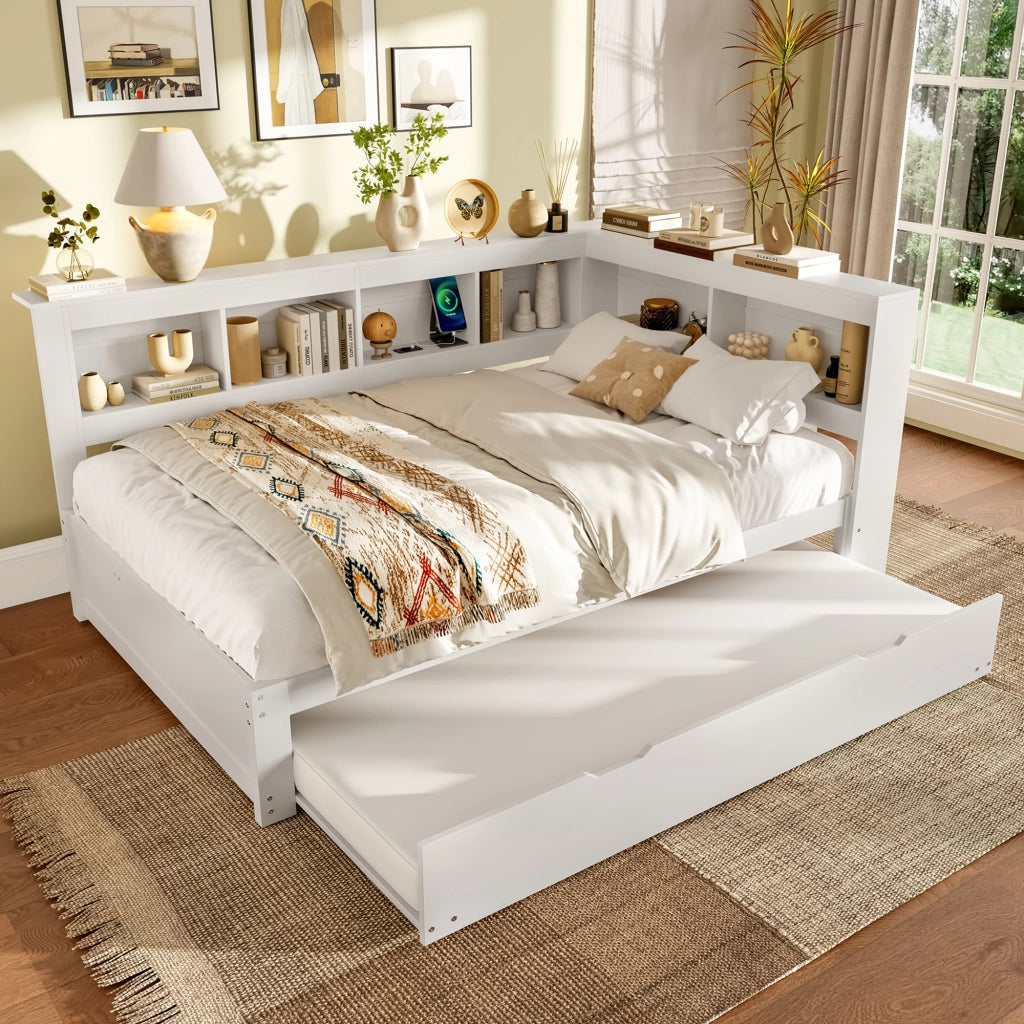 Letto divano 140 × 200 cm 2 posti; 2 cassetti; presa e 2 USB; con letto estraibile 90 × 190 cm; senza materasso