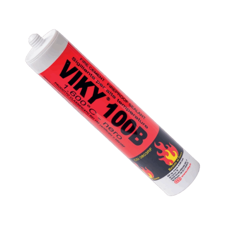 Silicone Sigillante Alte Temperature Nero 500 g Resistente fino a 1600°C per Stufe Caminetti e Canne Fumarie Viky
