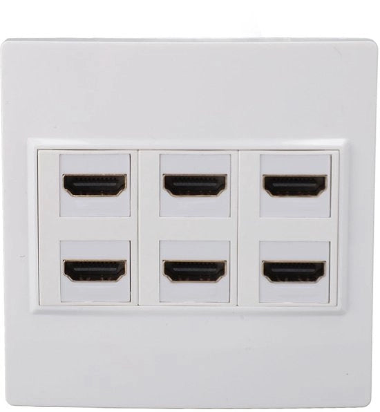 Pannello HDMI 6 porte 4K 60HZ compatibile con pressele elettriche standard, supporta 32 canali audio, ideale per la home cinema.