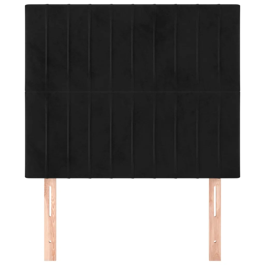 Testiera | Testata Nera 80x5x118/128 cm Velluto
