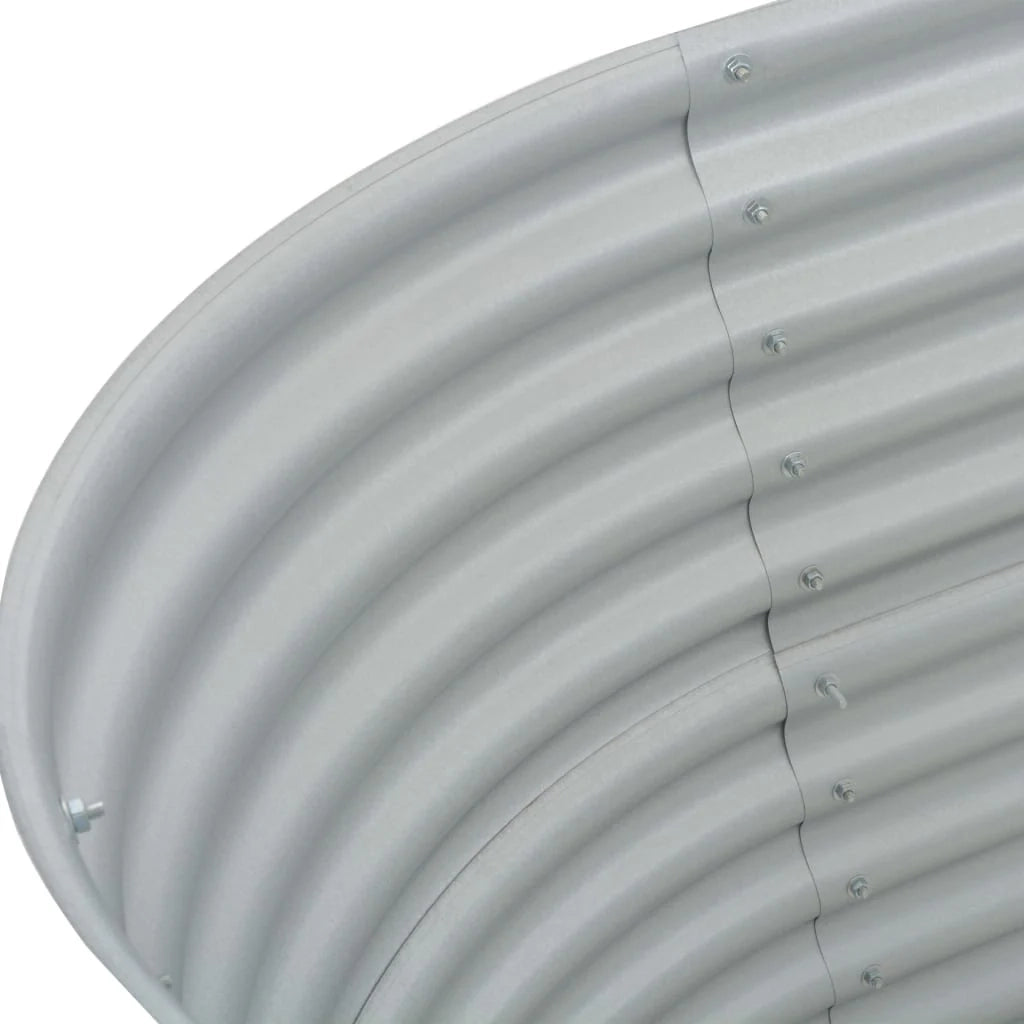 Fioriera rialzata per piante e fiori da giardino 160 x 80 x 44 cm acciaio zincato argento 02_0001004