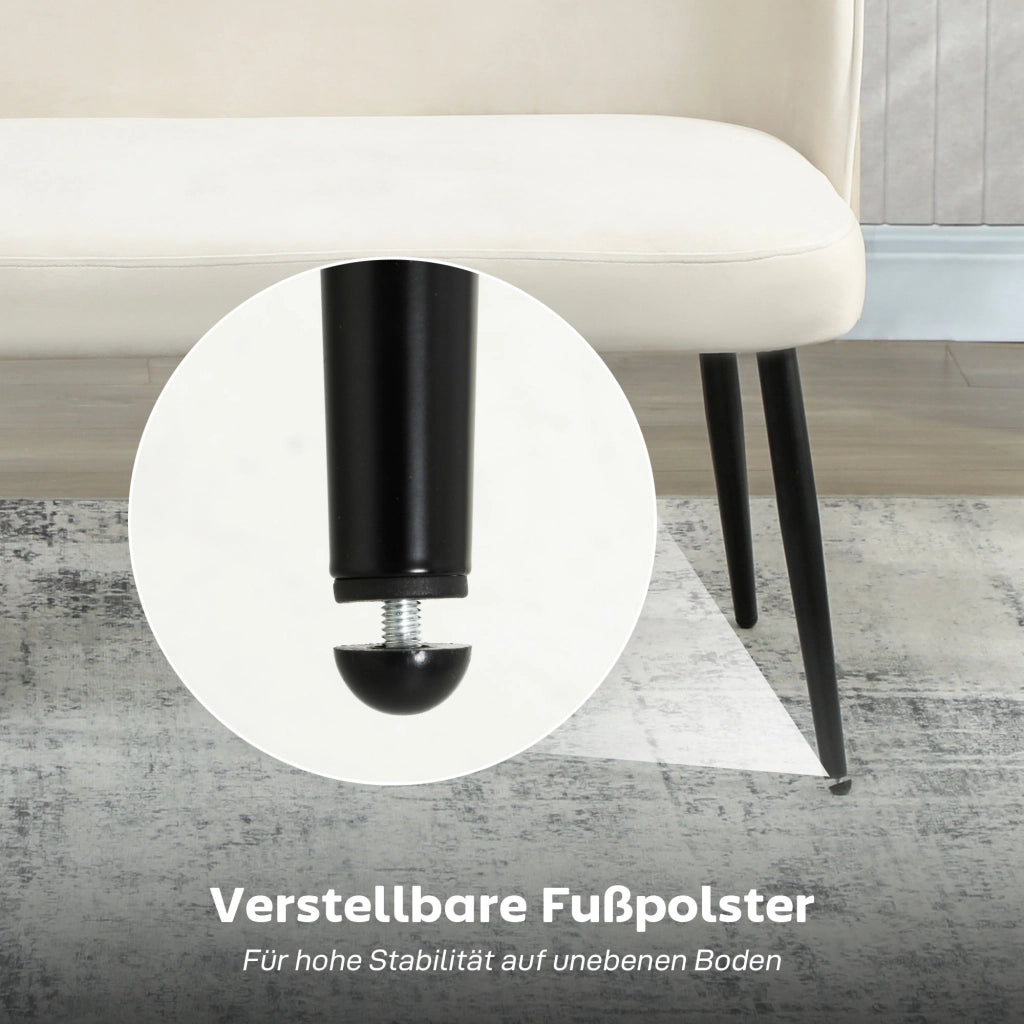 Divano 2 posti ¨C Minimal ¨C Tessuto beige, metallo e legno