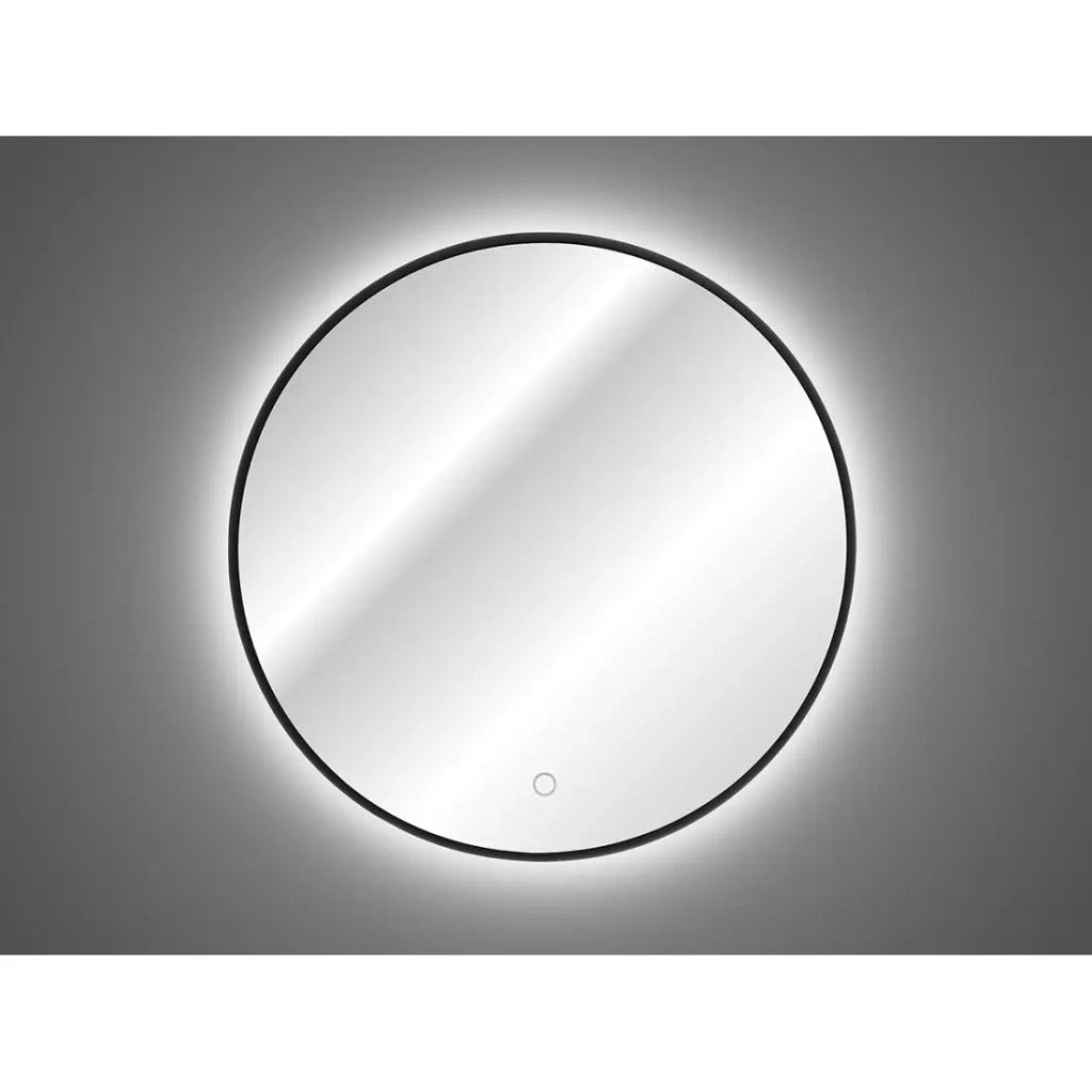 Specchio bagno LED rotondo nero 80x80 cm design