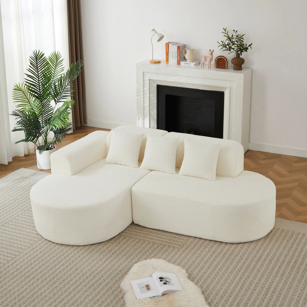 DIVANO ANGOLARE Chaise longue sinistra in ciniglia beige
