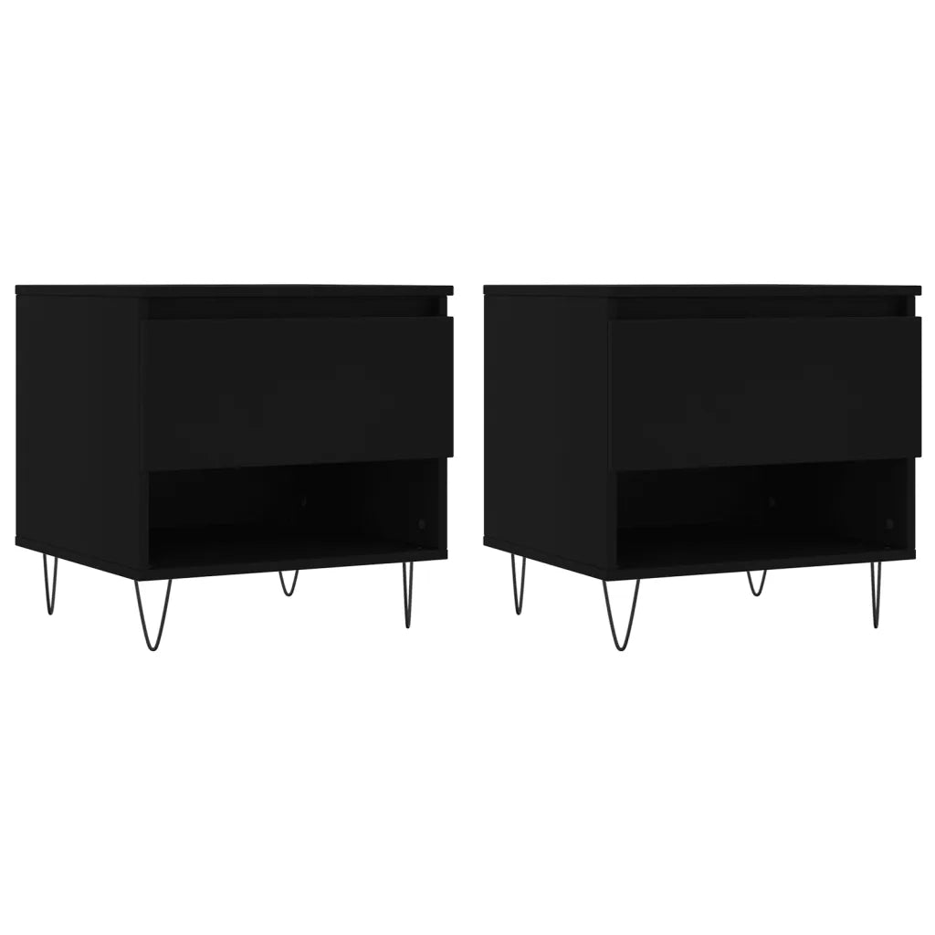 Tavolini da Salotto 2 pz Neri 50x46x50 cm in Legno Multistrato 830911