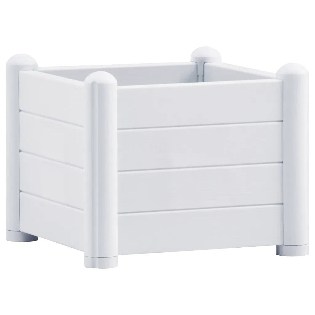 Letto Rialzato da Giardino in PP Bianco 43x43x35 cm 313971