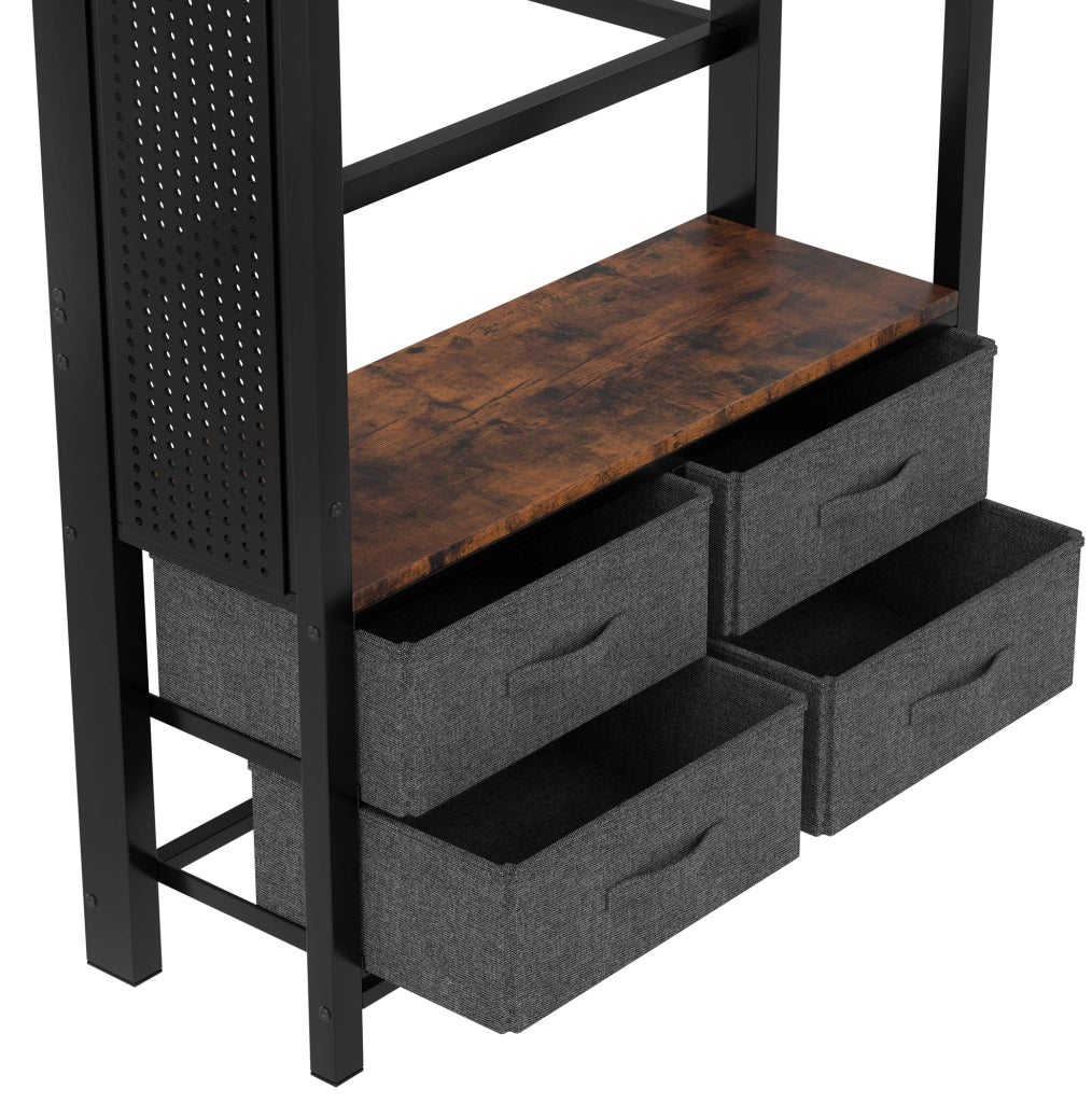 Letto a soppalco 90x200 cm con LED, USB e USB-C in metallo e MDF nero