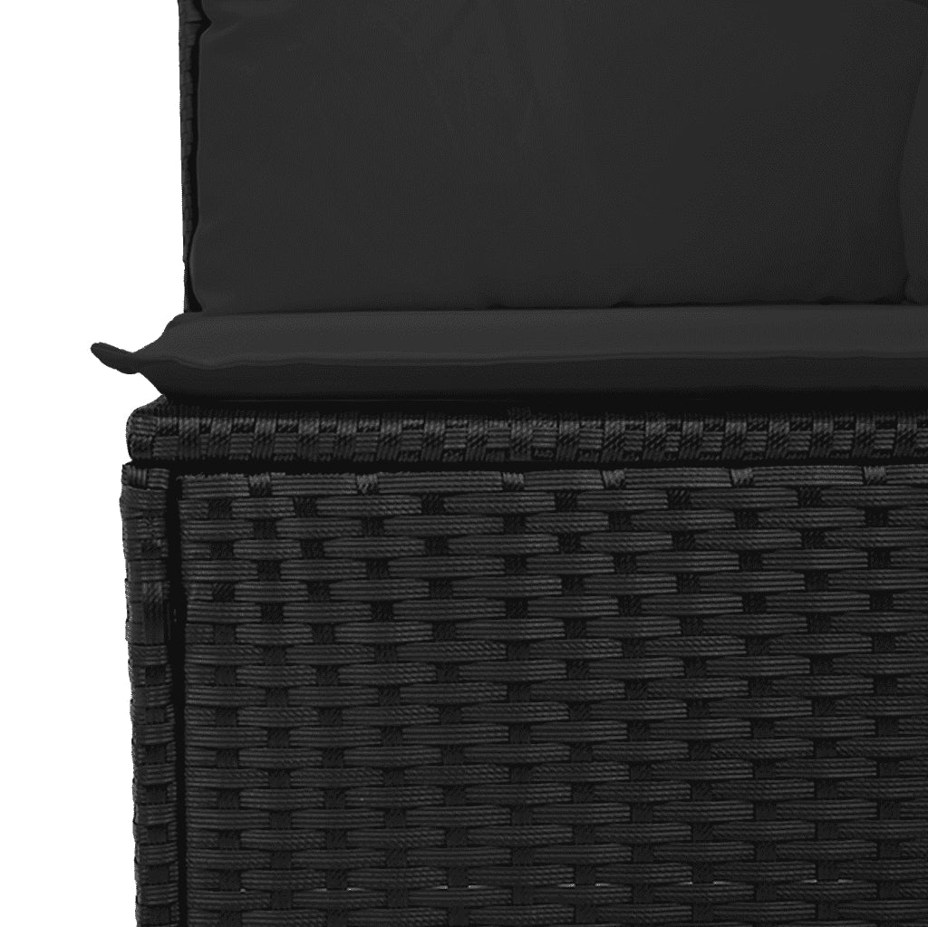 Set Divano da Giardino 6 pz con Cuscini Nero in Polyrattan 3269155