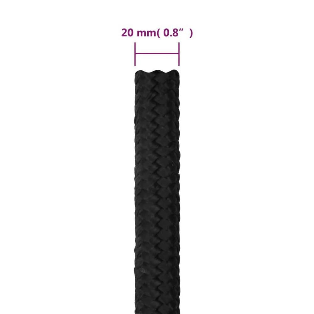 Boat Rope, Black, 20 Mm, 100 M, Polypropylene