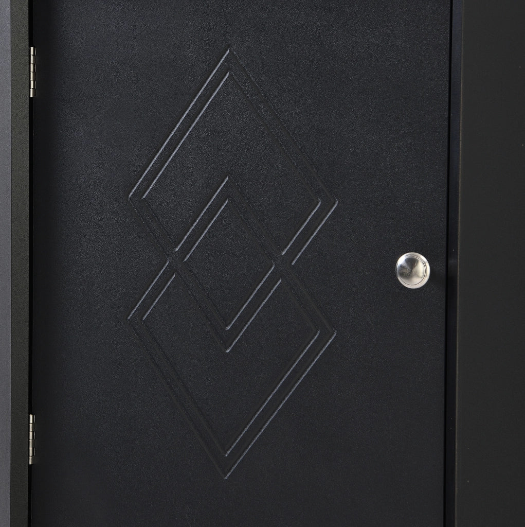 Armadio Angolare per Bagno con Due Ripiani e Mensola Regolabile, 36,5x36,5x155 cm, Nero
