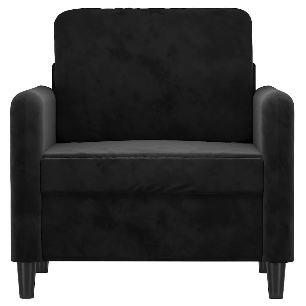 Poltrona | Sedia Relax Nero 60 cm Velluto