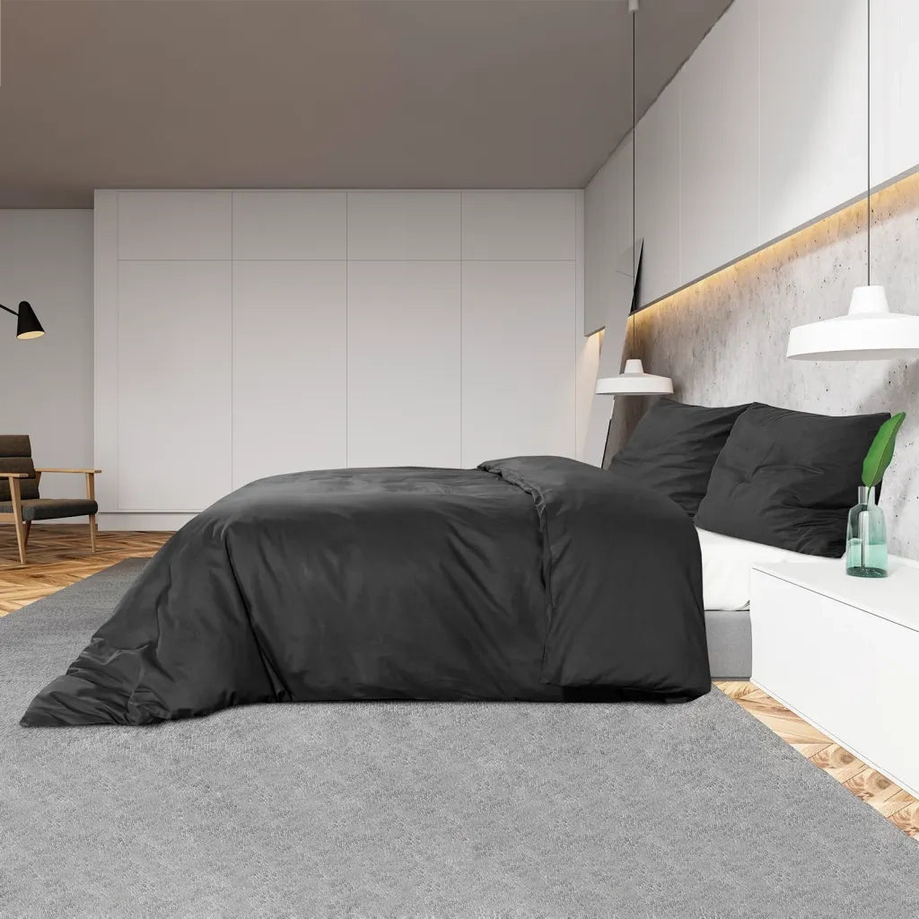 Set Copripiumino Nero 155x220 cm in Cotone 136119