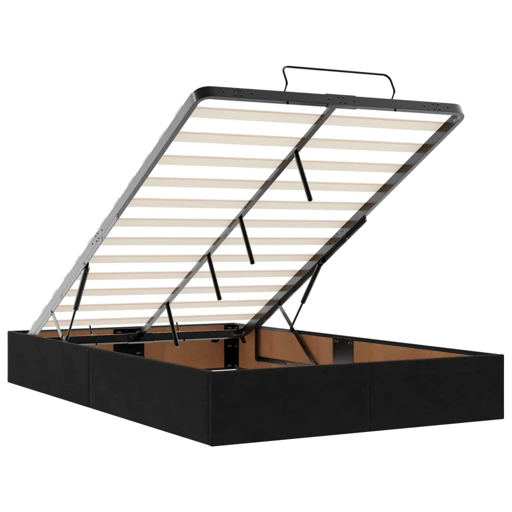 Letto Ottomano con Materasso e LED Nero 120 x 200 cm Velluto 3458297