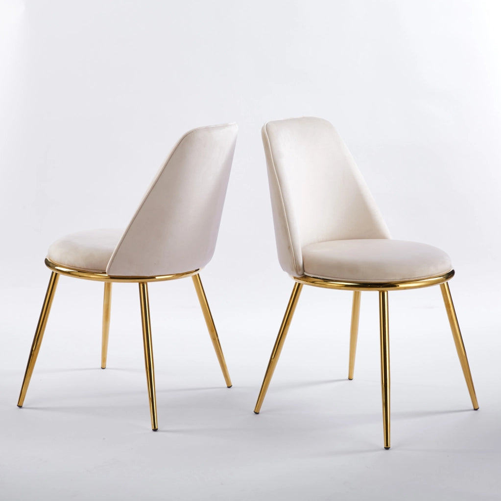 Set da pranzo 5 pezzi con tavolo e 4 sedie in velluto con gambe dorate