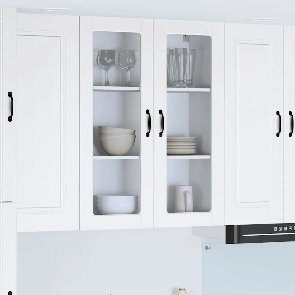 Pensile da cucina | Mobile in vetro da parete LUCCA Bianco 80 x 31 x 100 cm