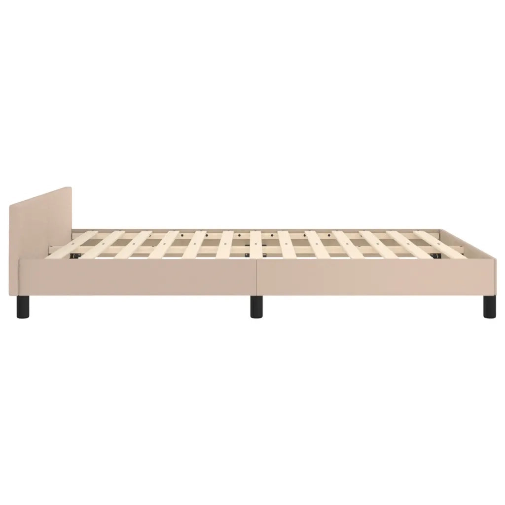 Letto matrimoniale | Letto per adulti | Giroletto con Testiera Cappuccino 140x190 cm in Similpelle