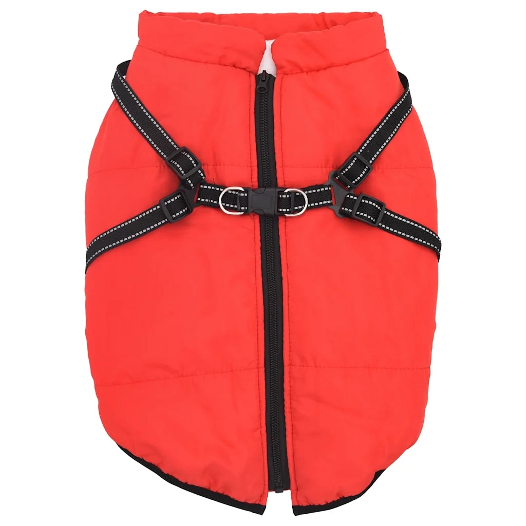 Cappotto Cani Imbracatura Impermeabile Riflettente Rosso L68 4019891