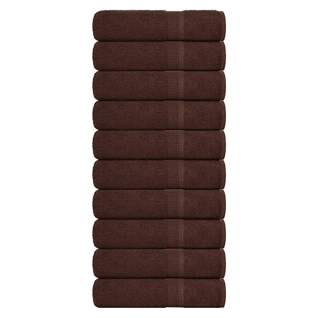 Asciugamani da bagno FROGN 10 pz Marrone 100x150 cm 360 g/m² 136766