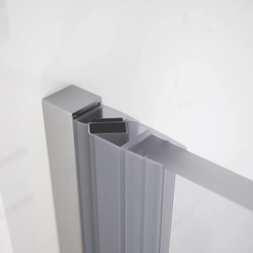 Porta doccia 110cm apertura a battente lato destro con cerniere, profili cromati e vetro da 8mm trasparente h195 | Fiji