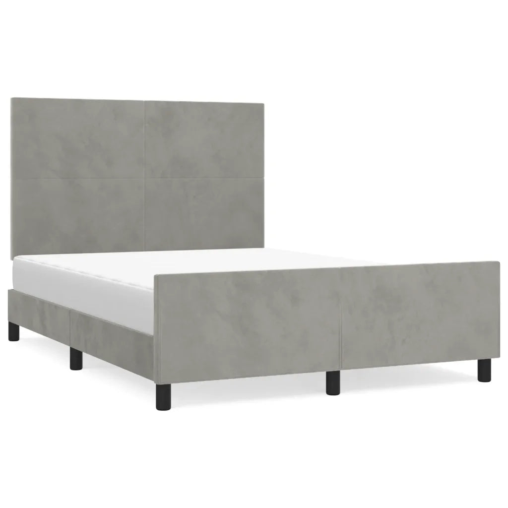 Giroletto senza Materasso Grigio Chiaro 140x200 cm Velluto 3125635