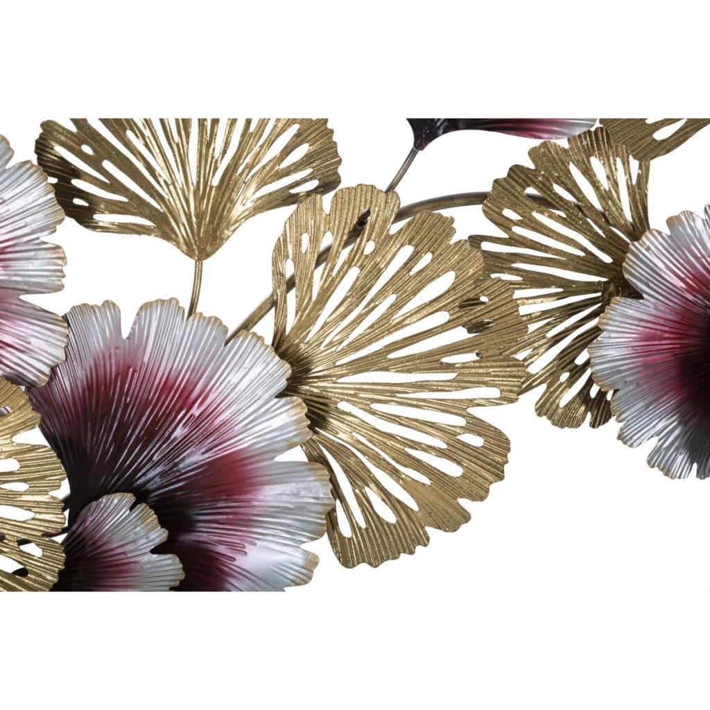 Decorazione in Metallo 3D Fiori 15, Multicolore, Metallo, 130x5,5x54 cm