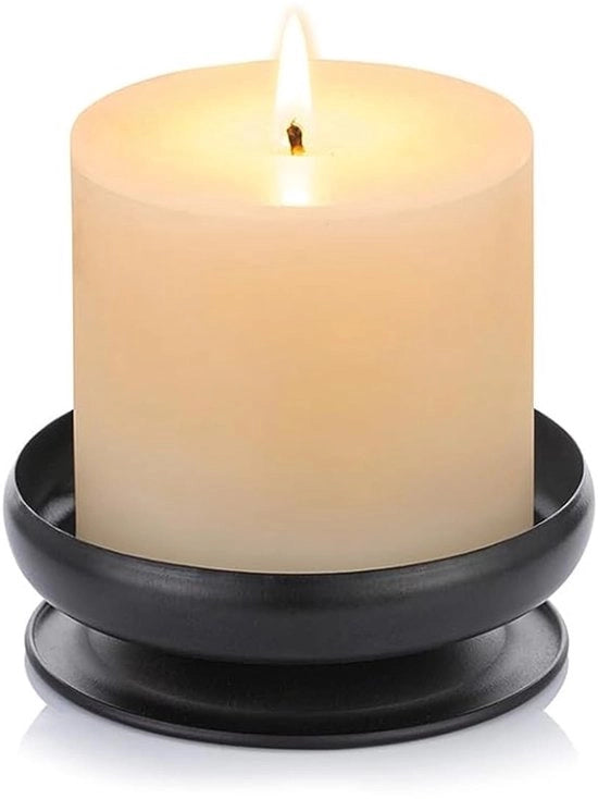 Standard per candela in metallo - Luminaria decorativa - Adatta per matrimonio/Natale - Diametro 10 cm - Diametro foro 1 cm