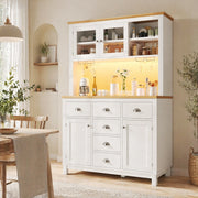 Credenza 104 × 40 × 180 cm con LED controllabile tramite app e ripiani interni mobile contenitore in MDF bianco