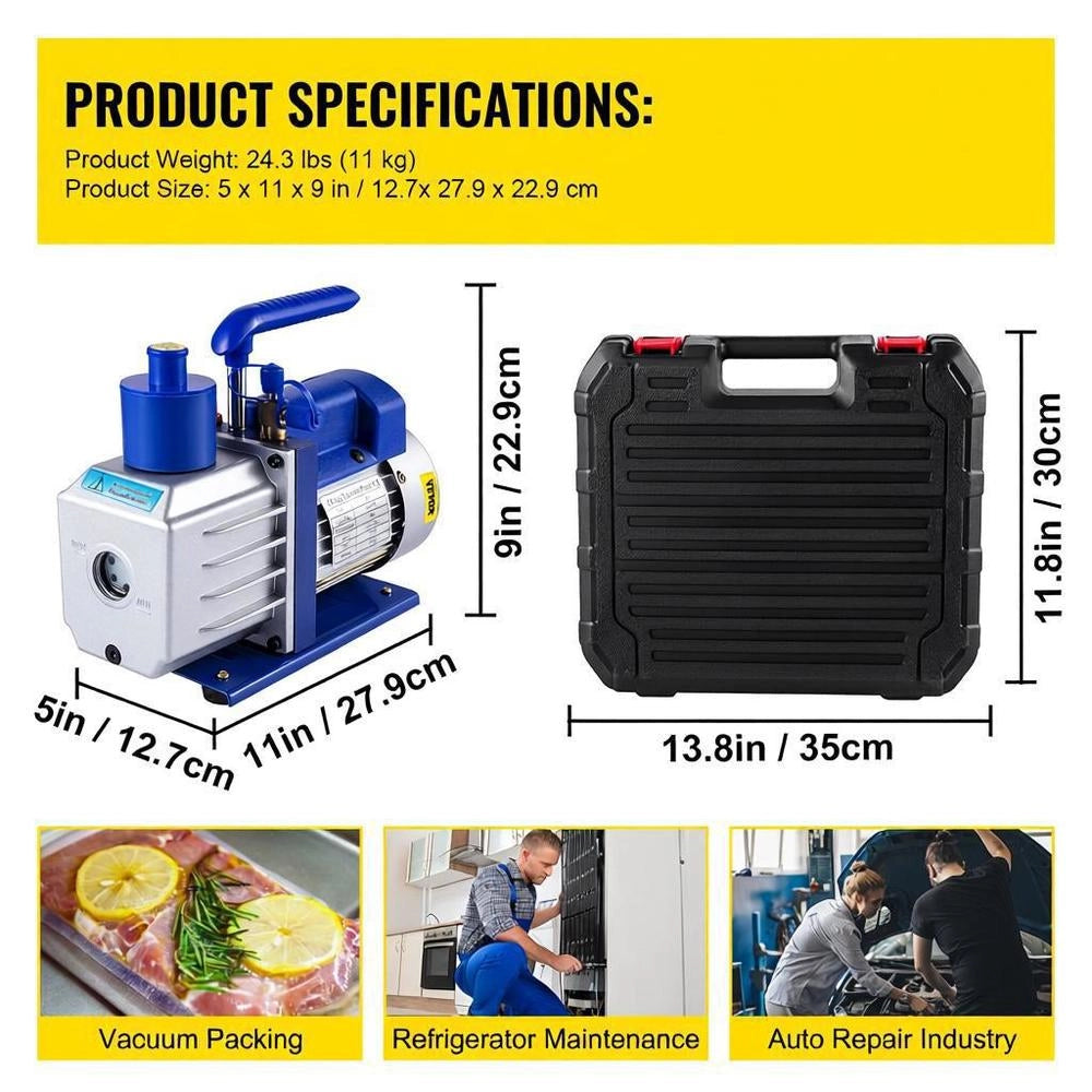 283 L/min (4.8 CFM) Vacuum Pump, 249 W (1/3 HP) Vacuum Pump, 5 Pa Vacuum Pump, Refrigerator Vacuum Pump, Vacuum Pump