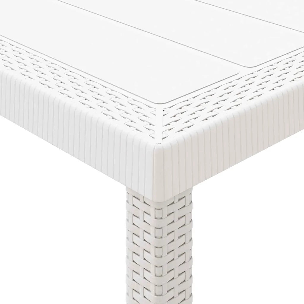 Tavolo da Giardino | Tavolino da esterno Bianco 150 x 100 x 73 cm polyrattan