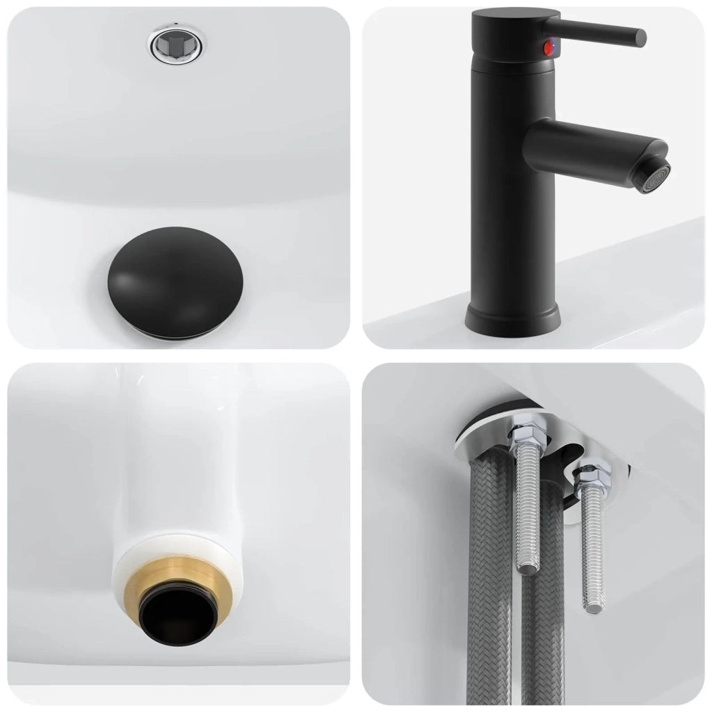 Set di mobili per il bagno Bianco Lucido 56 x 37,5 x 81 cm 3404128
