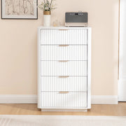 Cassettiera 5 Cassetti ¨C MINIMAL ¨C Bianco, MDF, Maniglie in Metallo