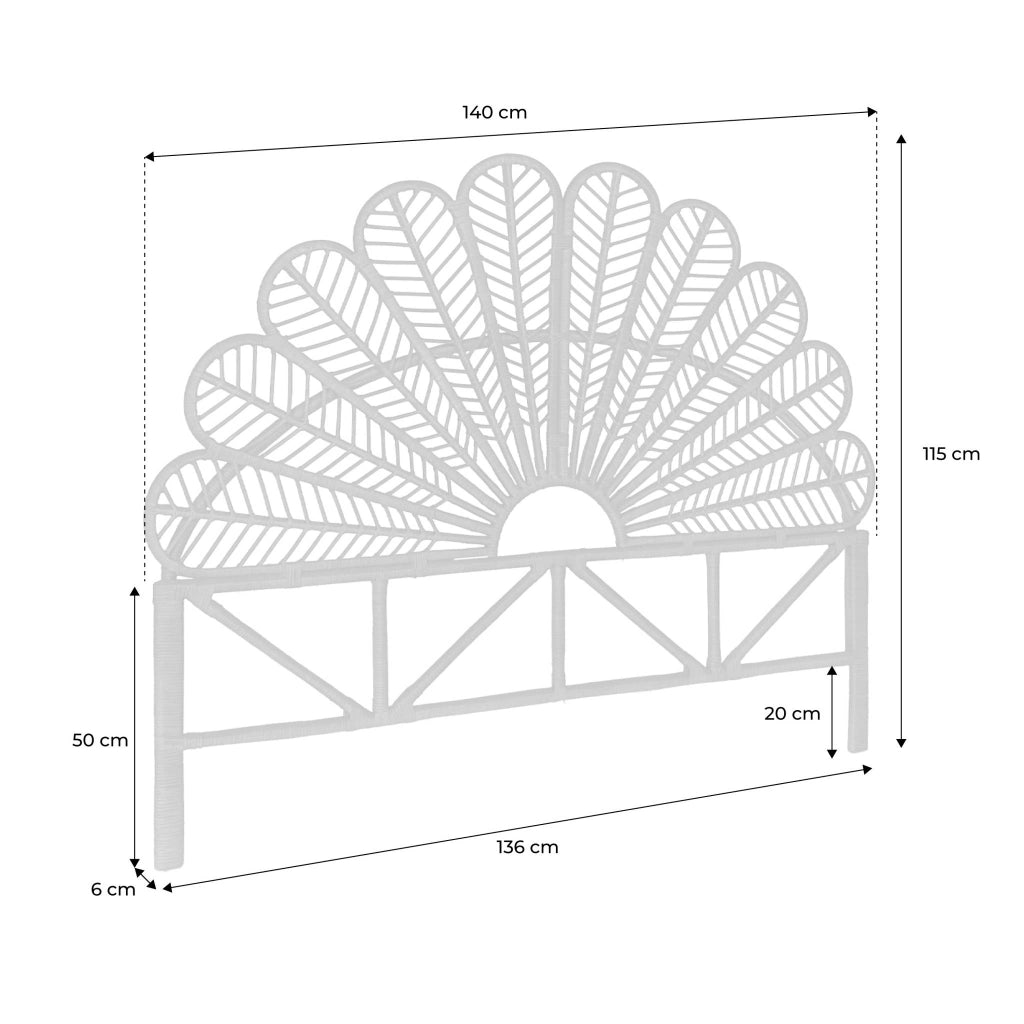 Testata in rattan naturale