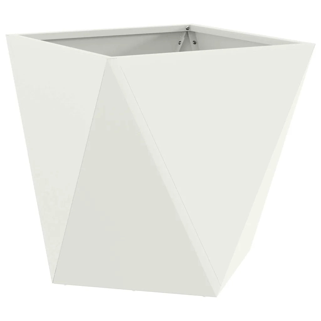 Fioriera 2 pcs Bianco 50 x 50 x 50 cm Acciaio 883839