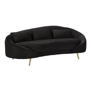 Divano VKH43, Nero, Legno, 185x84x68 cm