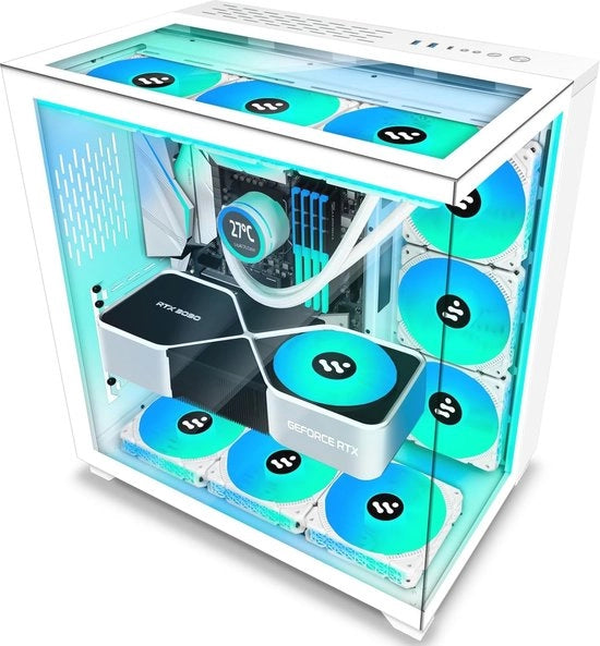 Cassa ATX per PC Gaming con Vetro Resistentente e 9 Ventilatori ARGB