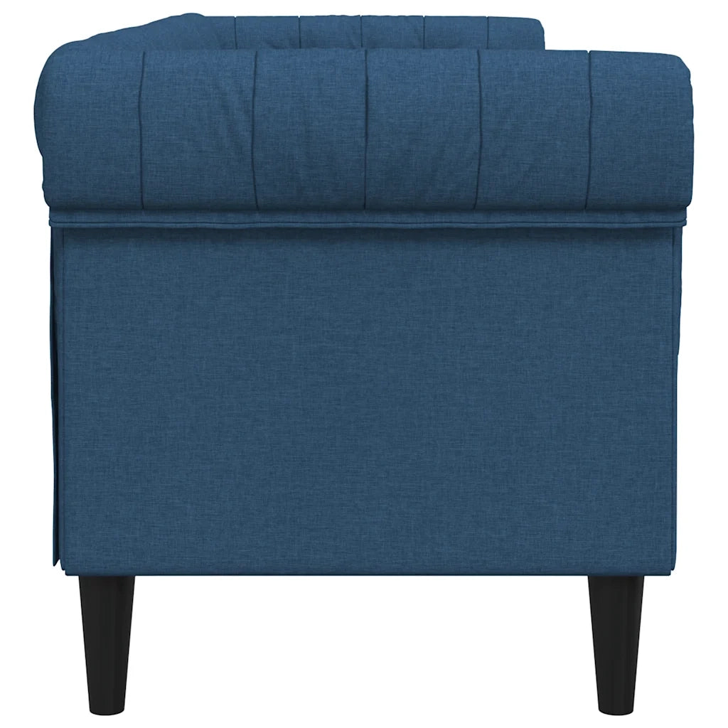 Divano Chesterfield a 3 Posti-Sofa 3 Posti-Divanetto Blu in Tessuto