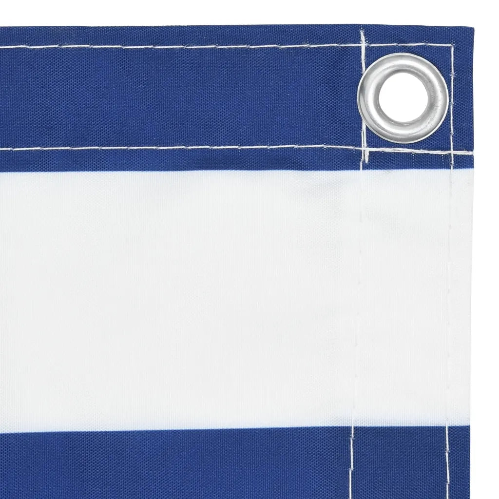 Schermo da balcone | Paravento Balcone Bianco e Blu 75x500 cm Tessuto Oxford