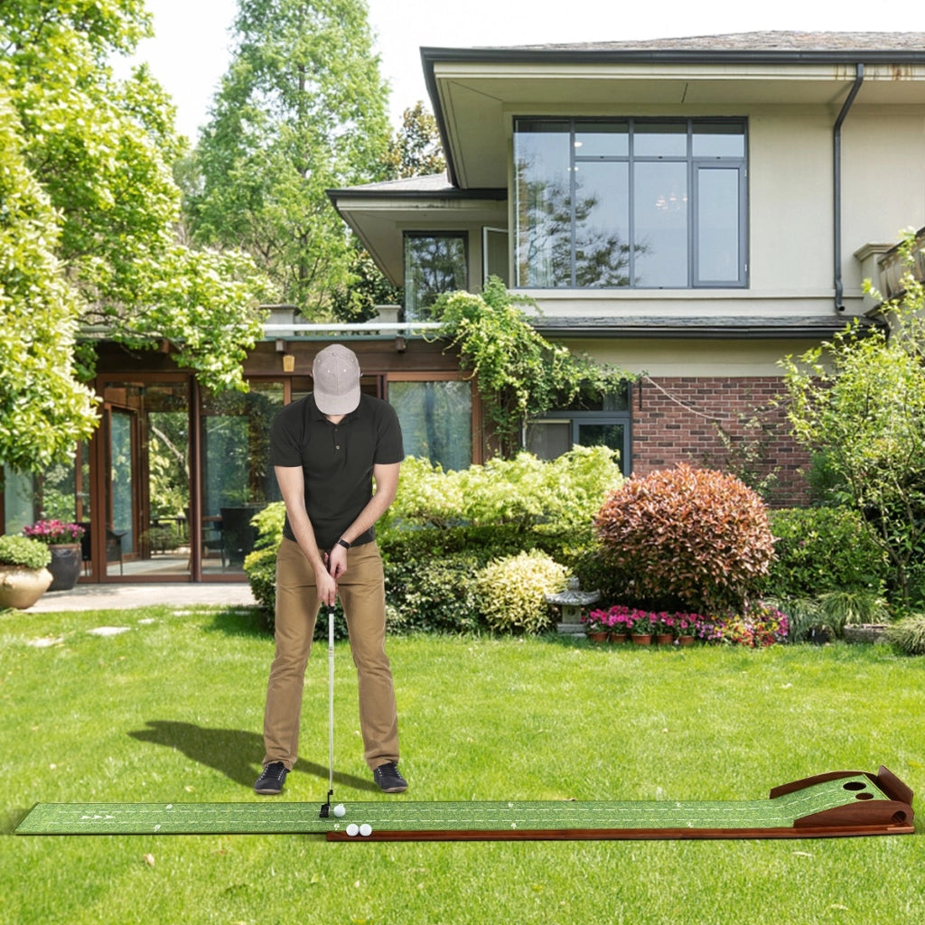 Tappetino da golf per interni ed esterni, Tappetino per putting green con ritorno automatico della palla 302x32x15cm
