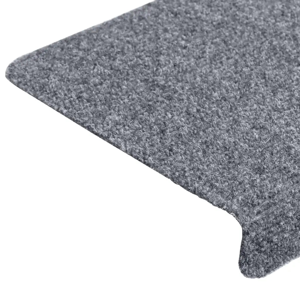Tappetini per scale autoadesivi 10 pz | Gradini per Scale 65x21x4 cm Grigio chiaro bordo rettangolare