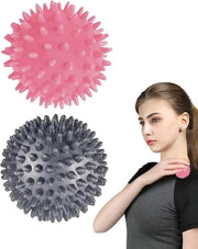 Pallone di massaggio per il trattamento del pelo ispido - massaggio delle mani - gambe - glutei - polpacci - colore grigio e rosa - diametro 7 cm pallone di massaggio per i piedi