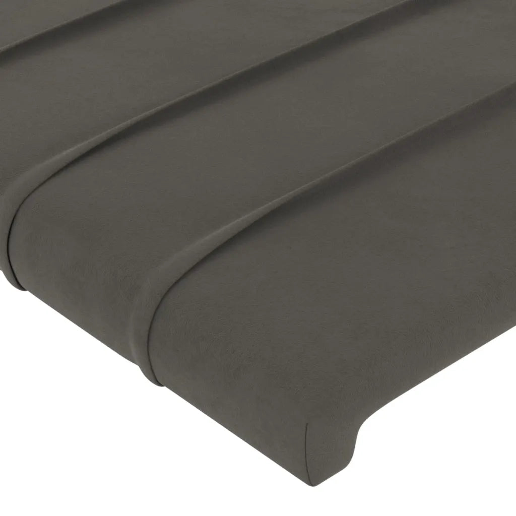 Testiera a LED Grigio Scuro 144x5x78/88 cm in Velluto 3121801