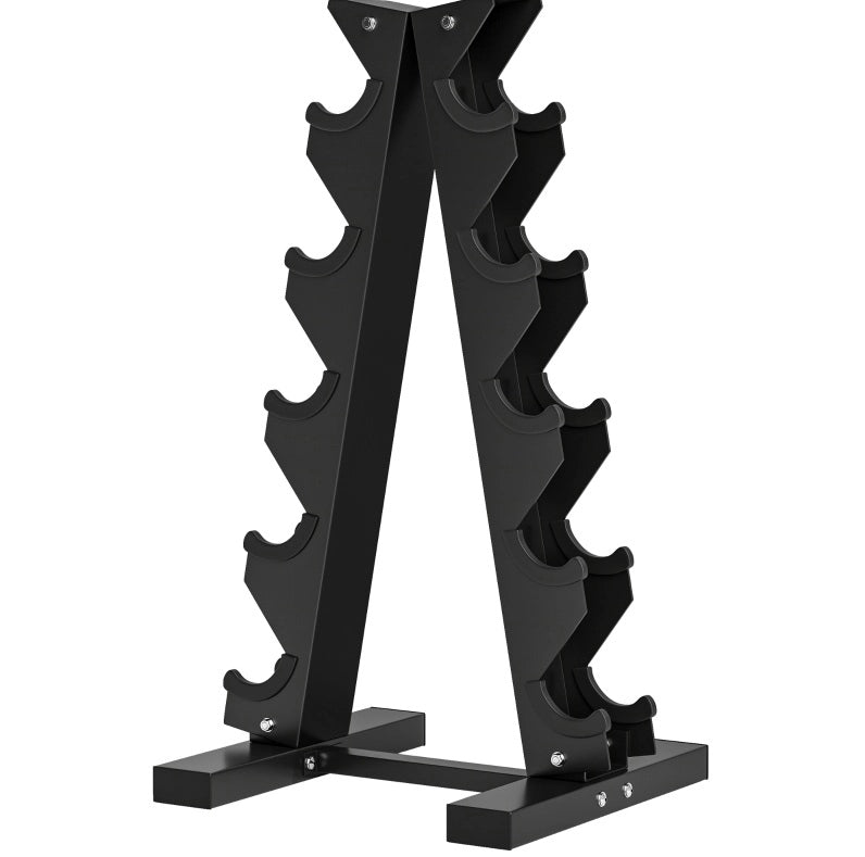 Supporto per manubri 10 posti 35 x 33 x 66 cm acciaio nero， struttura a A， 100 kg