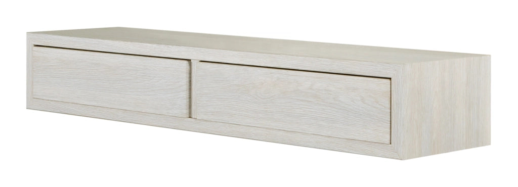 Mensola da Parete con 2 Cassetti 88,2x13,4x23,7 cm in Fibra di Legno Domino Maxi Rovere Sbiancato
