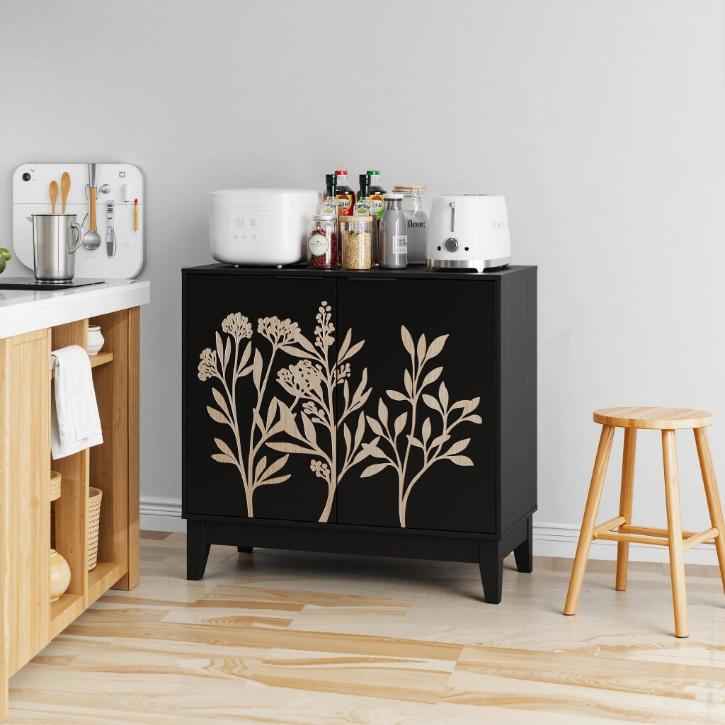 SIDEBOARD a 2 ante 93,5×46,0×19,0 cm MDF Nero