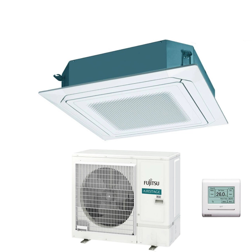 Condizionatore a Cassetta Fujitsu KR Circular Flow White 30000 Btu AUXG30KRLB R-32 Wi-Fi Optional con Griglia e Filocomando