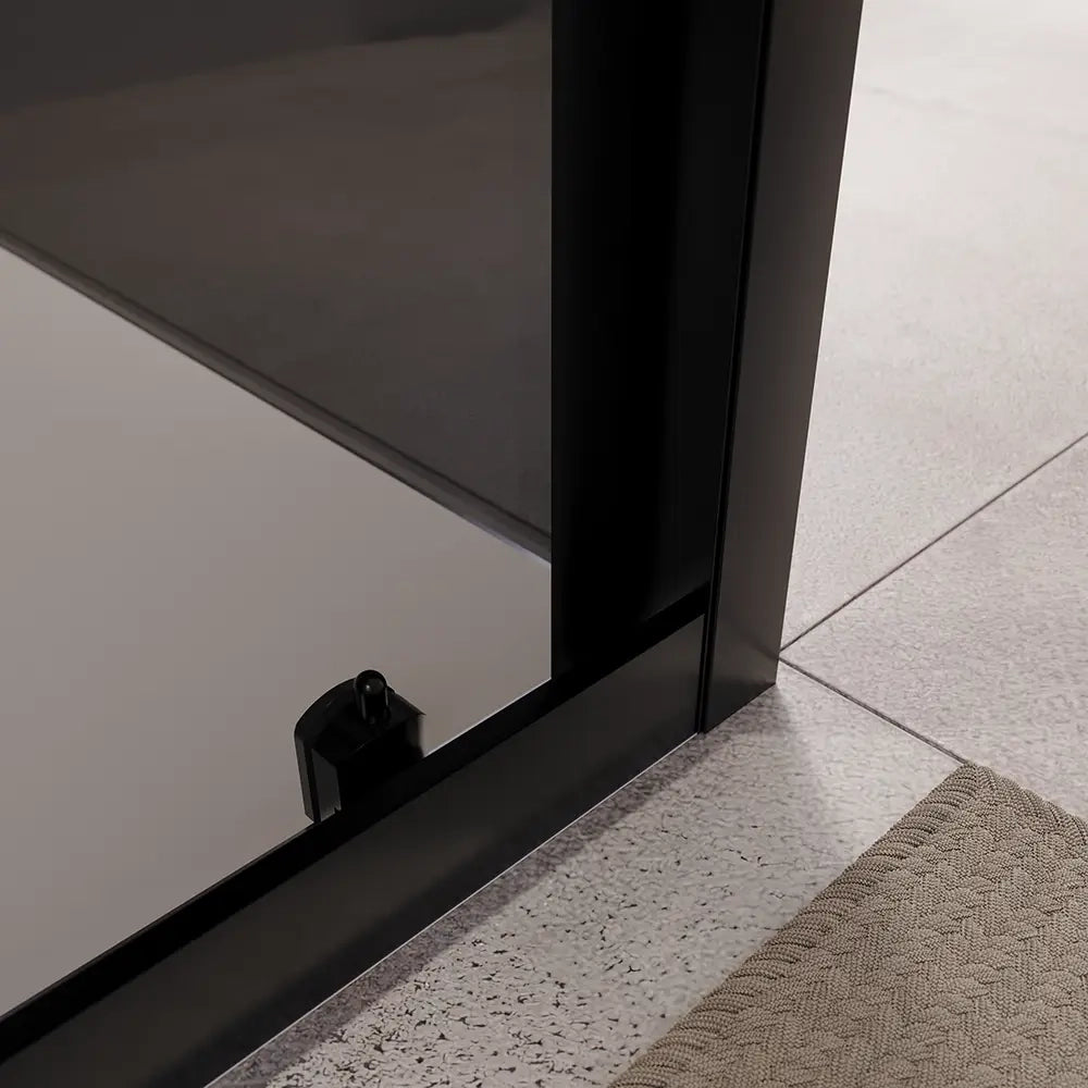 Box doccia 70x140 cm scorrevole vetro 6mm fumé profili nero opaco | Lipari