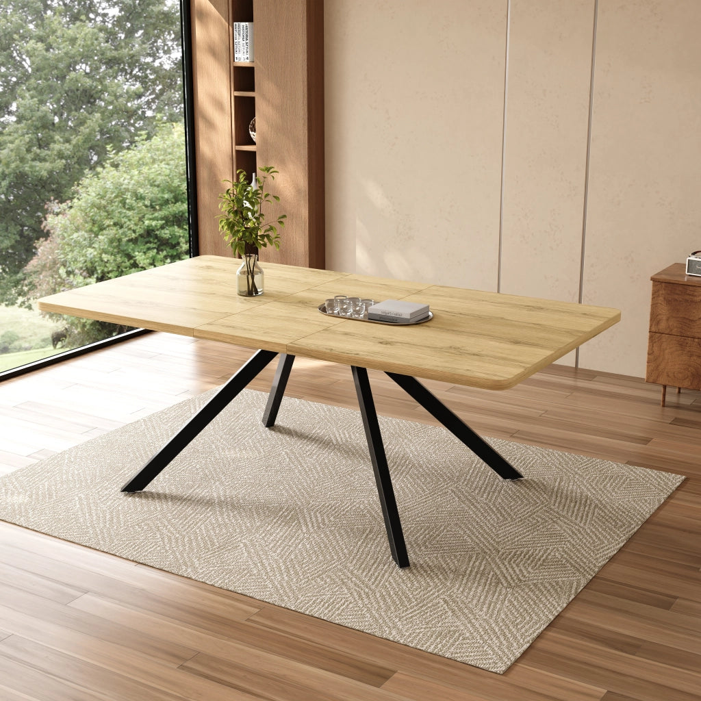 Tavolo da pranzo allungabile 160/200/240 x 90 cm in MDF effetto rovere